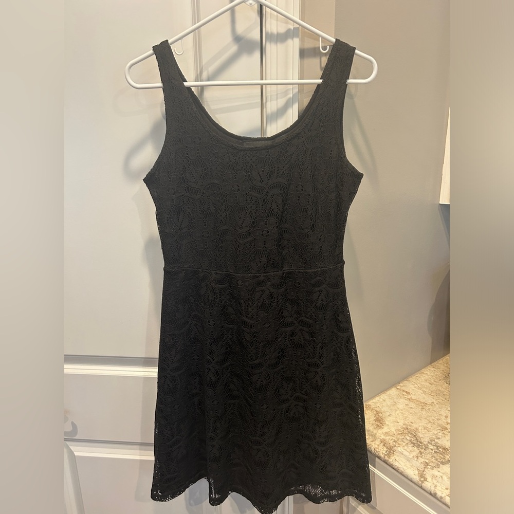 Metaphor Womens Dress Small Black Lace Lined Tank Sleeveless Mini Scoop